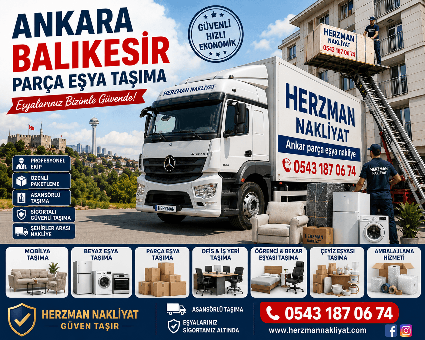Ankara Balıkesir Parça Eşya Taşıma Küçük Nakliye Aracı 
