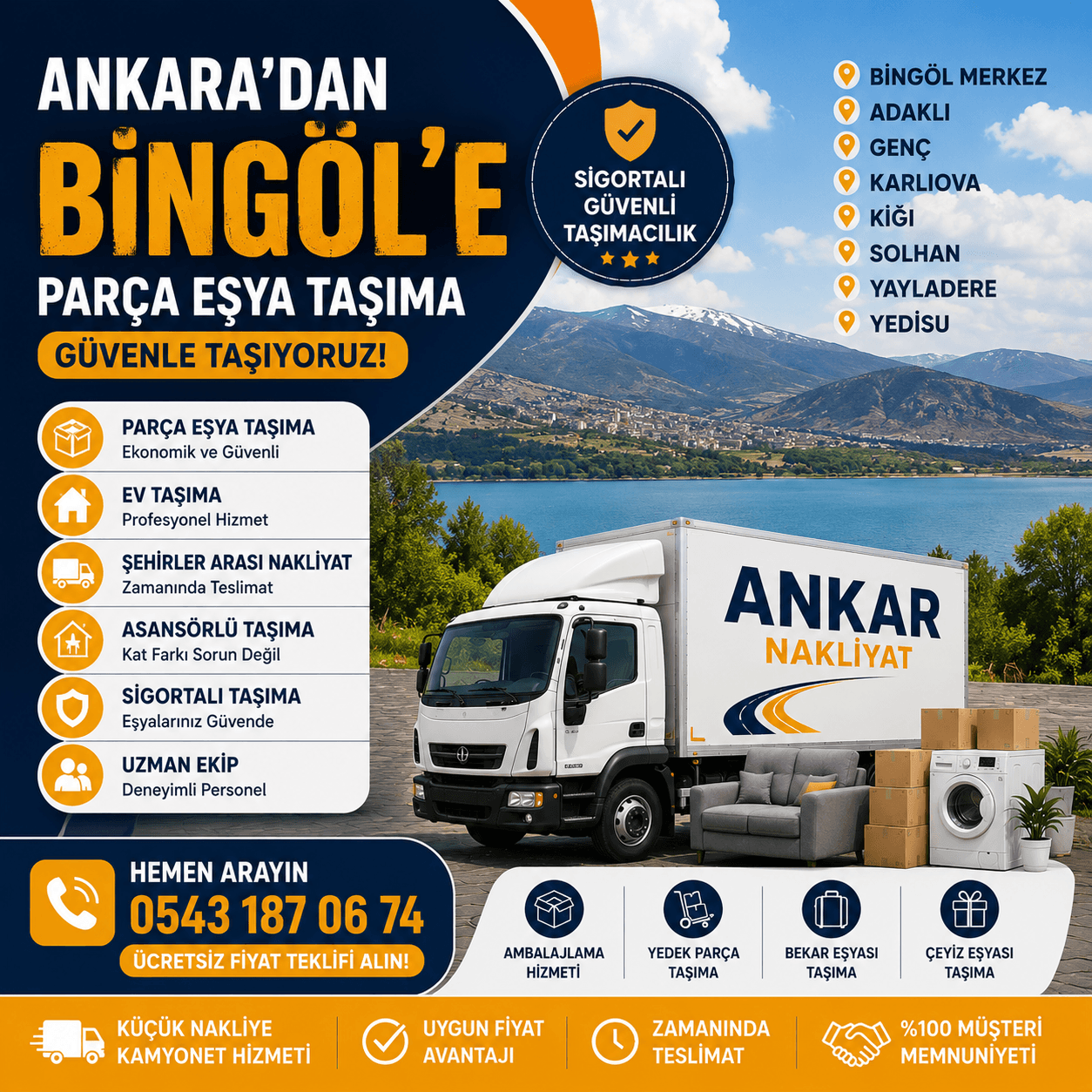 Ankara Bingö Parça Eşya Taşıma Küçük Nakliye Aracı