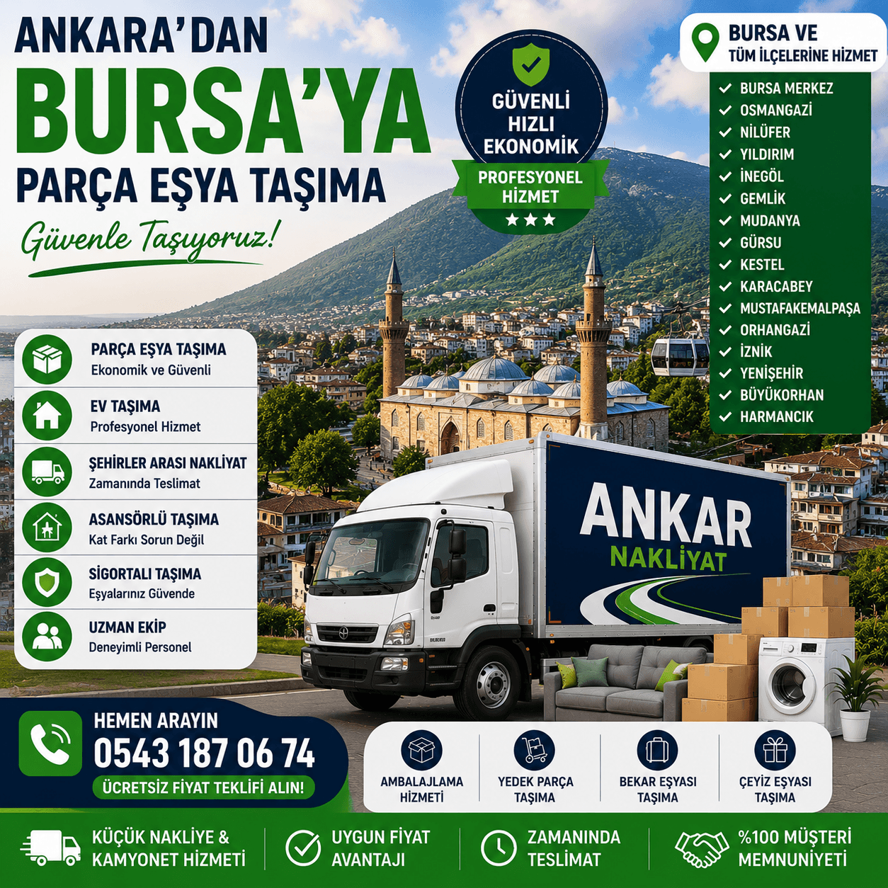 Ankara Bursa Parça Eşya Taşıma Küçük Nakliye Aracı