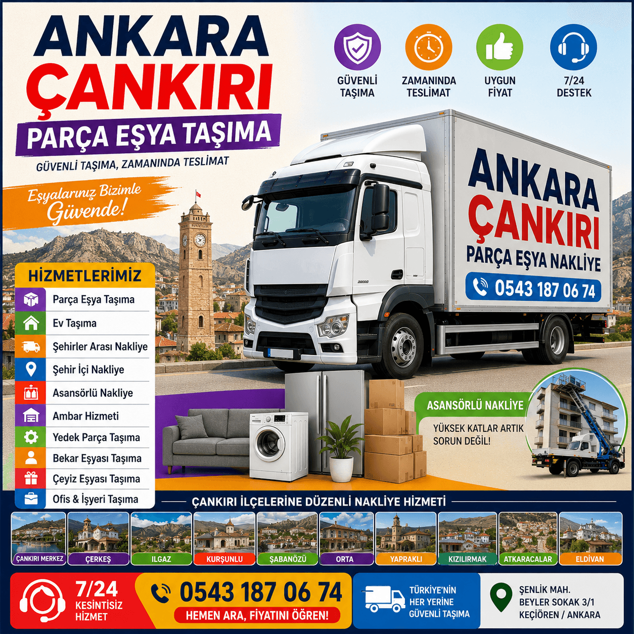 Ankara Çankırı Parça Eşya Taşıma Küçük Nakliye Aracı