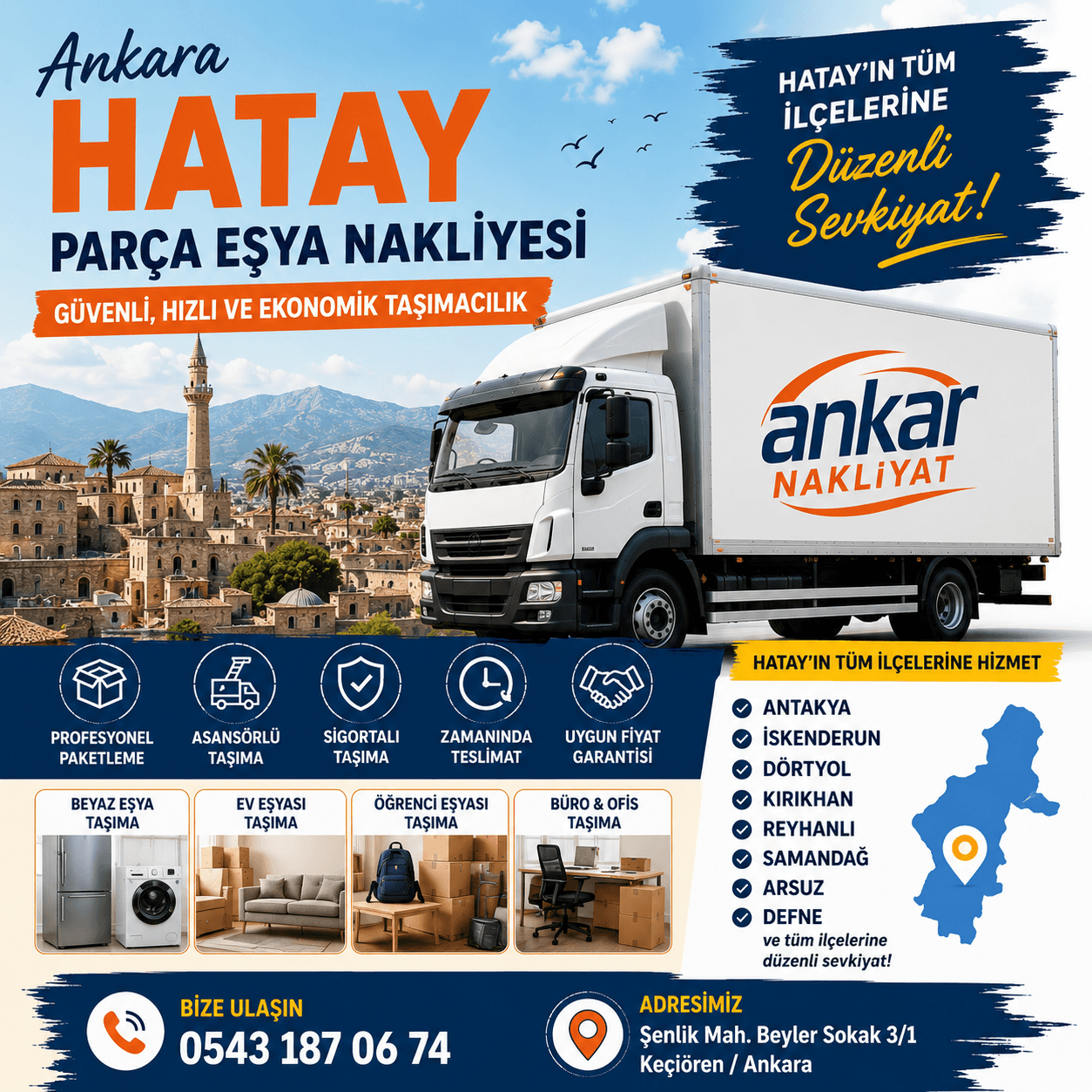 Ankara Hatay Parça Eşya Taşıma Küçük Nakliye Aracı