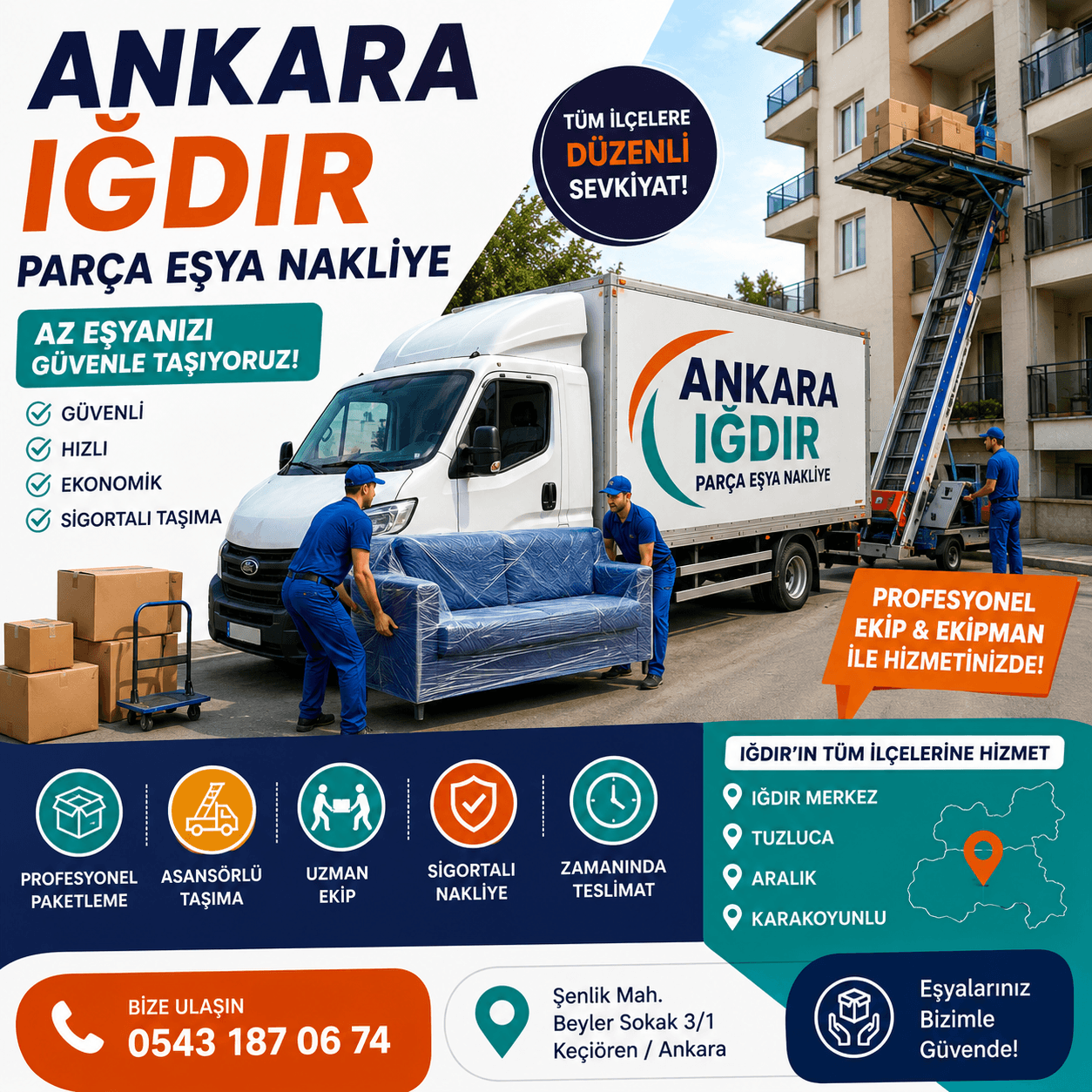 Ankara Iğdır Parça Eşya Taşıma Küçük Nakliye Aracı